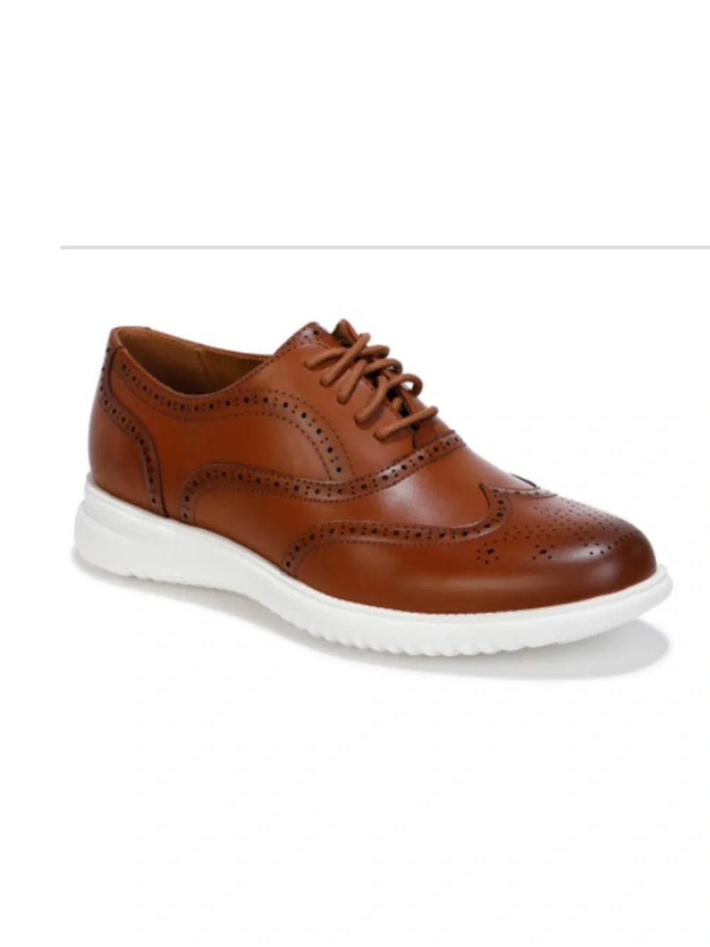 NIB Kenneth Cole Tan-Brown Wingtip Oxford with White Sole Sizes 9, 9.5 & 10